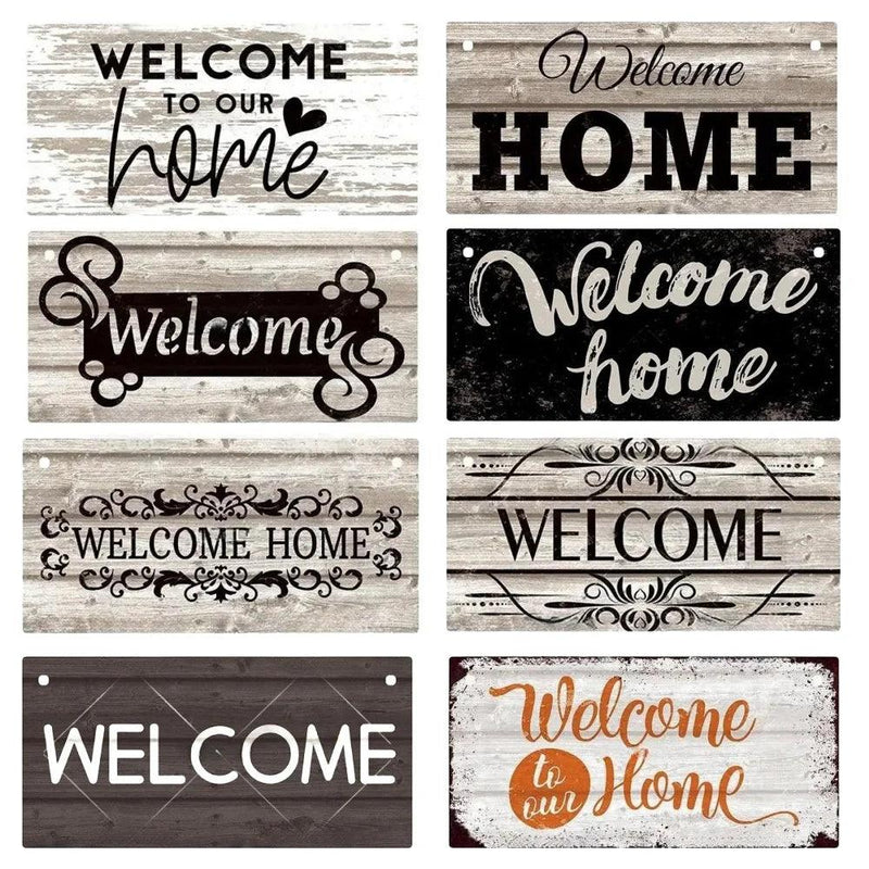 Vintage Welcome Home Wooden Sign