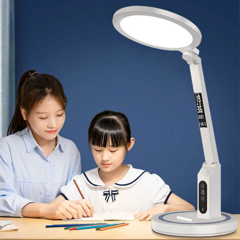 USB Chargeable LED Clock Table Lamp