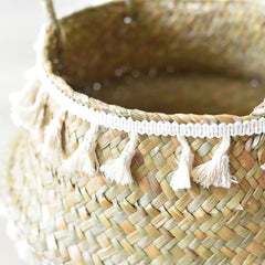 Woven Seagrass Basket with tassels