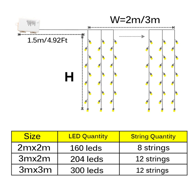 Curtain String Lights LED