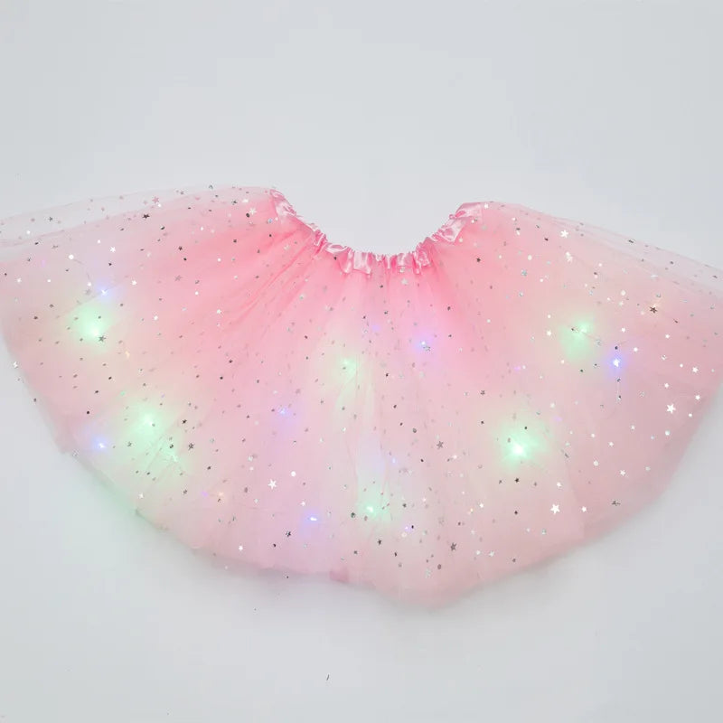 LED Glowing Light Tutu Skirts Fairy Costume