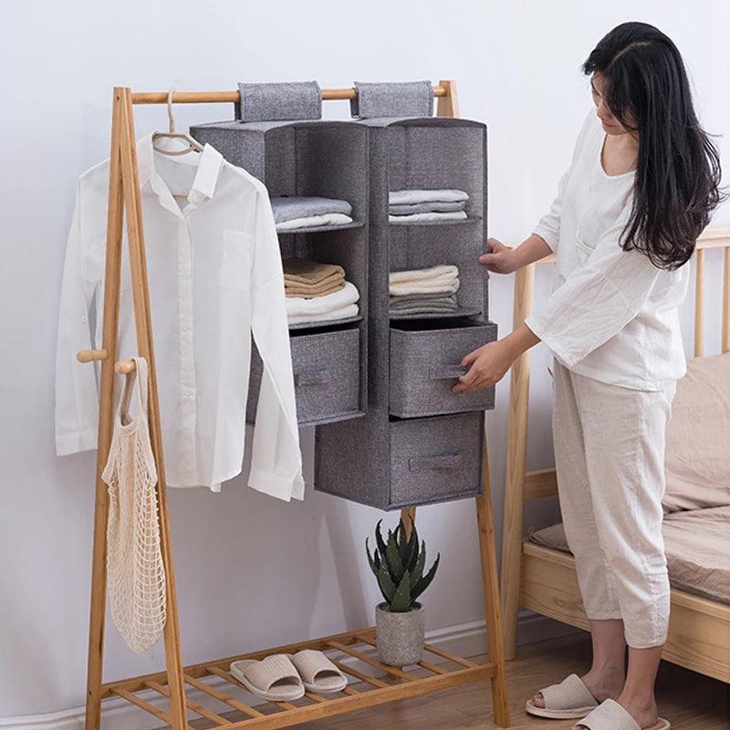 Gray Hanging Closet Organizer