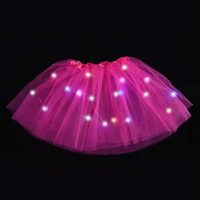 LED Glowing Light Tutu Skirts Fairy Costume