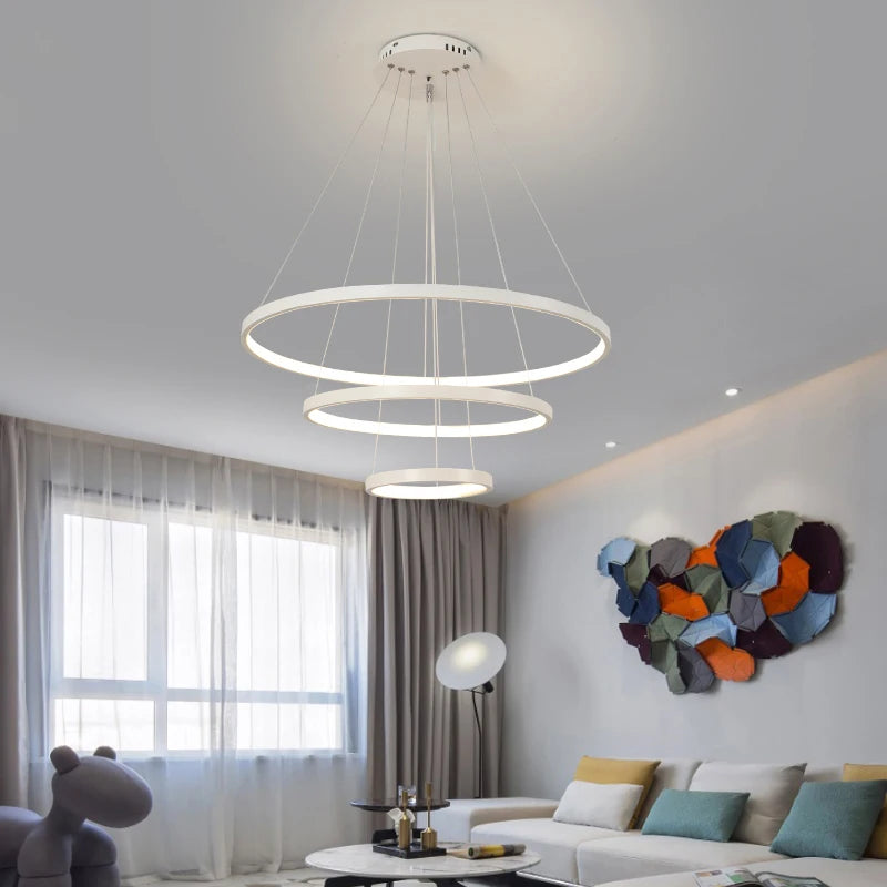 New Nordic ring led dining room chandelier modern minimalist