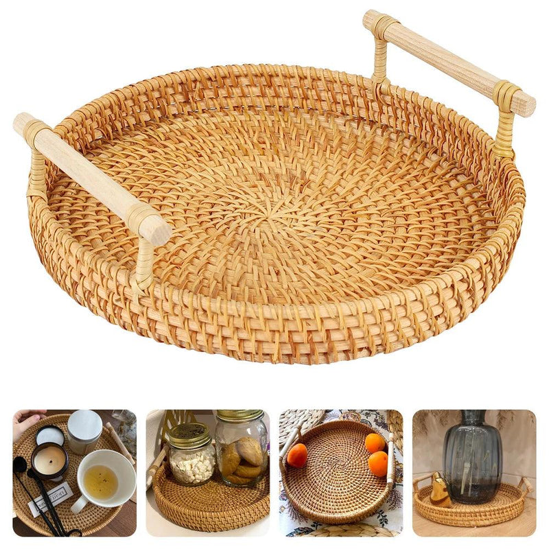 round wicker tray