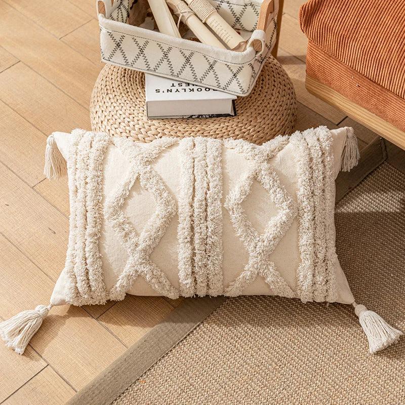 Boho Pillow Cover with Tassels 