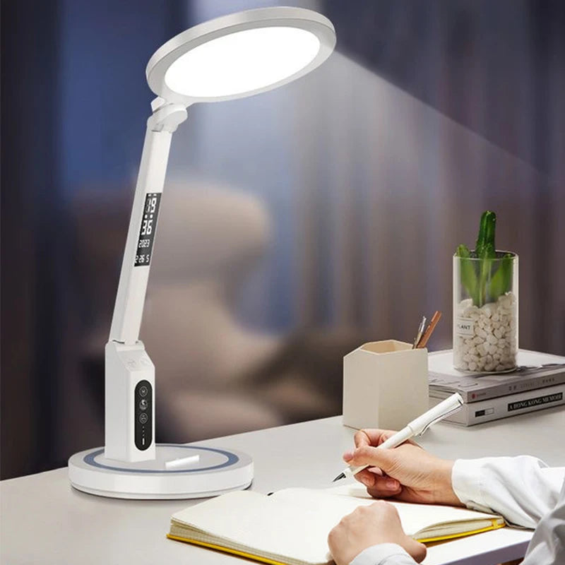 USB Chargeable LED Clock Table Lamp