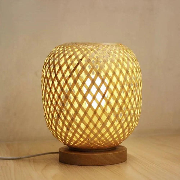 bamboo woven table lamp