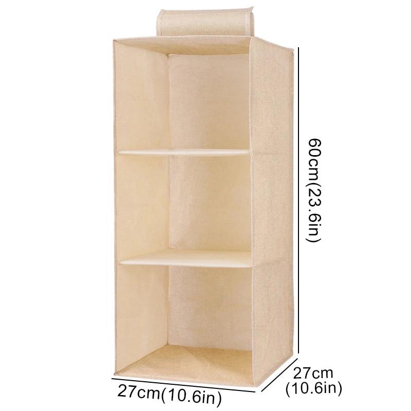 Beige Hanging Closet Organizer