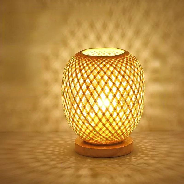 bamboo woven table lamp