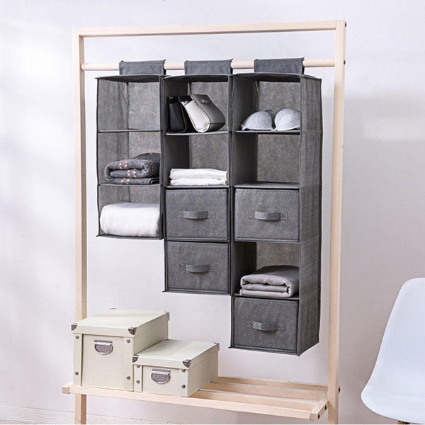 Gray Hanging Closet Organizer