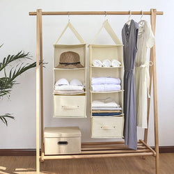 Beige Hanging Closet Organizer