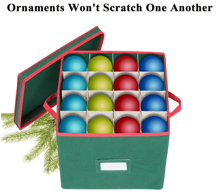 Christmas Ornament Storage Box with Lid