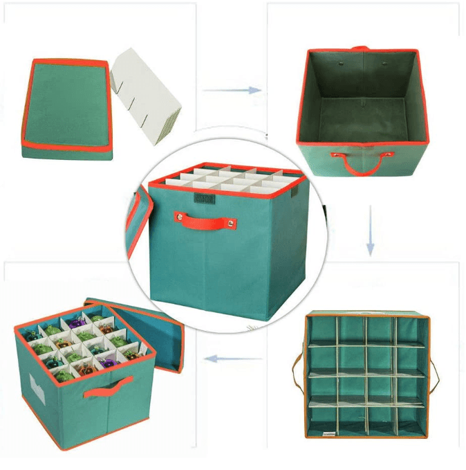 Christmas Ornament Storage Box with Lid