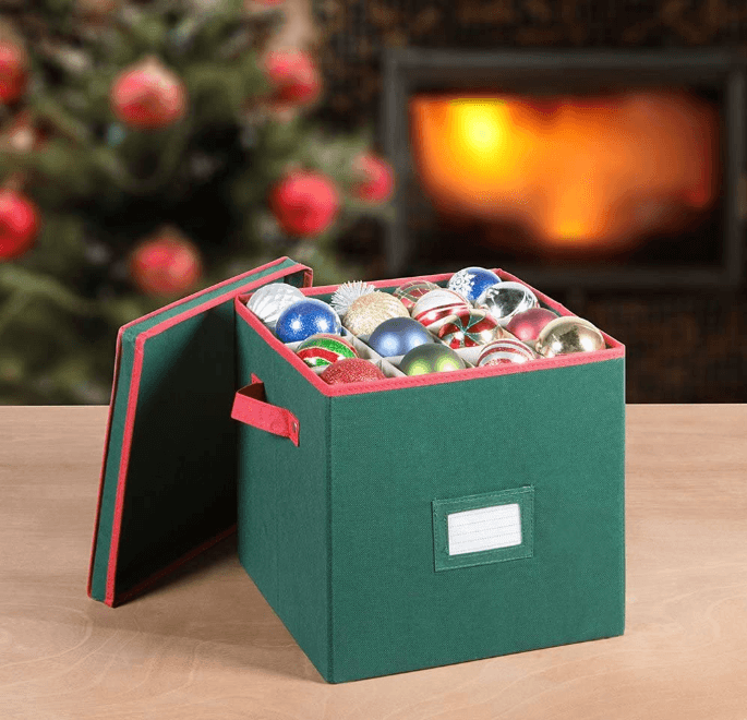 Christmas Ornament Storage Box with Lid