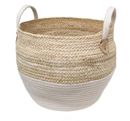 Two Colors  Woven Storage Basket With Handles