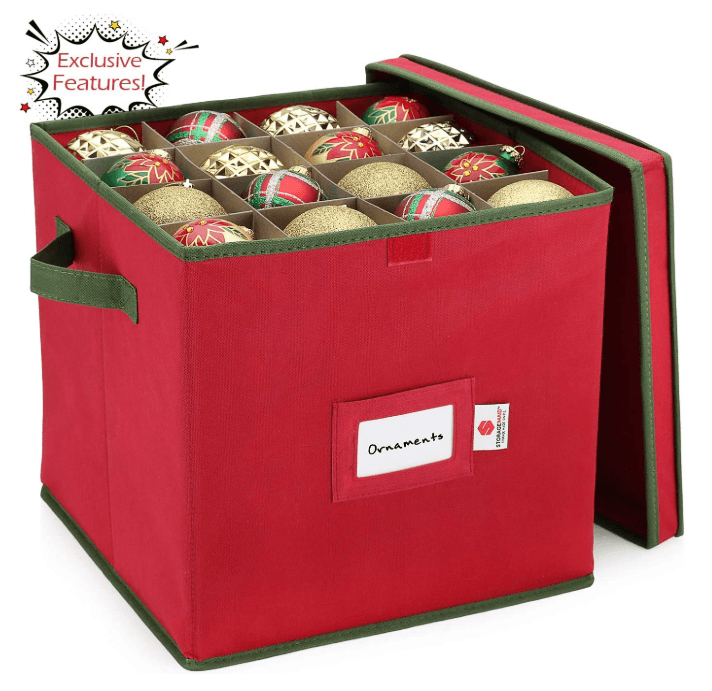 Christmas Ornament Storage Box with Lid