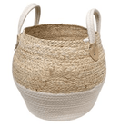 Two Colors  Woven Storage Basket With Handles