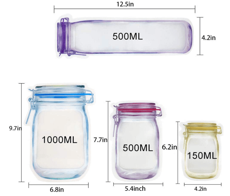 Reusable Mason Jar Bottles Bags