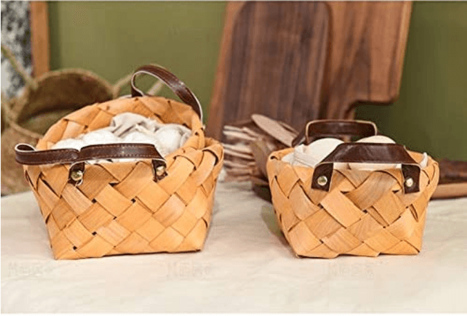 Handmade Wood Woven Basket