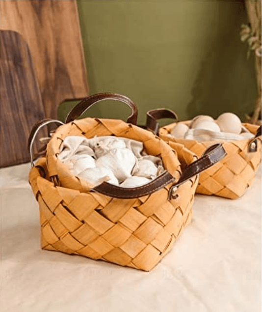 Handmade Wood Woven Basket