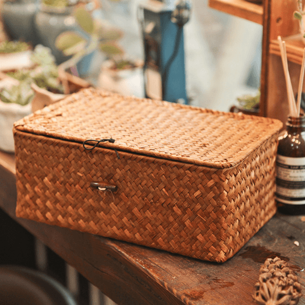 Handmade Straw Woven Organizer