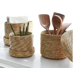 3 Pcs/Set Handmade Woven Baskets With Lid