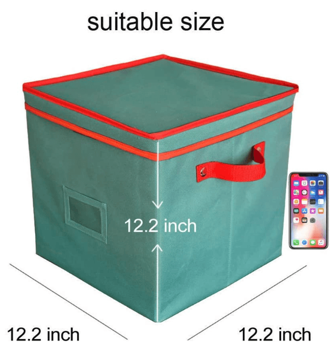 Christmas Ornament Storage Box with Lid