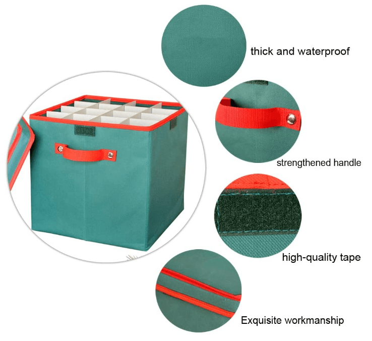 Christmas Ornament Storage Box with Lid