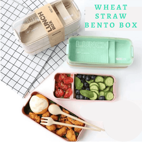 3pcs Wheat Straw Bento Box Set with Cup