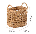 Hand-woven Straw Basket with semicircular handles