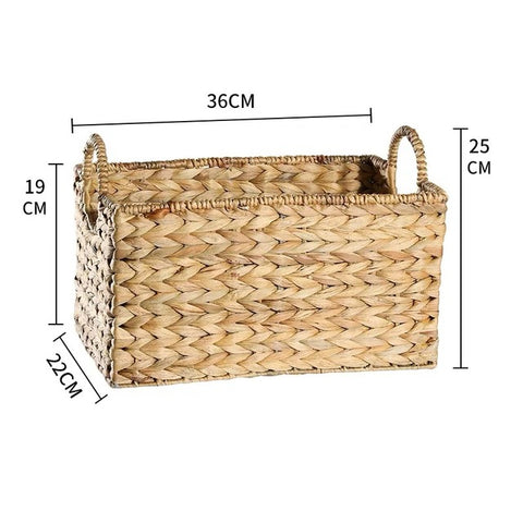 Straw Hand-woven Square Portable Basket