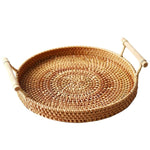 Rattan woven Tray with Handles