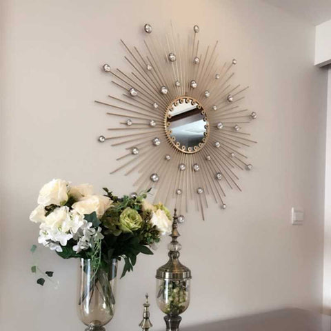 Iron Diamond Flower Mirror