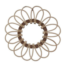 Rattan Round Makeup Mirror