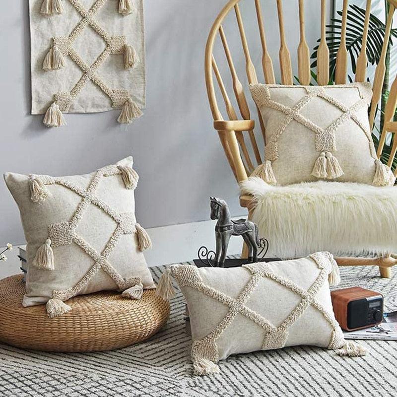 Beige Boho pillowcover