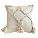 Beige Boho pillowcover with tassels