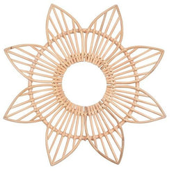 Rattan Handmade Flower Frame Mirror