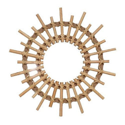 Rattan Round Makeup Mirror