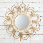 Rattan Round Makeup Mirror