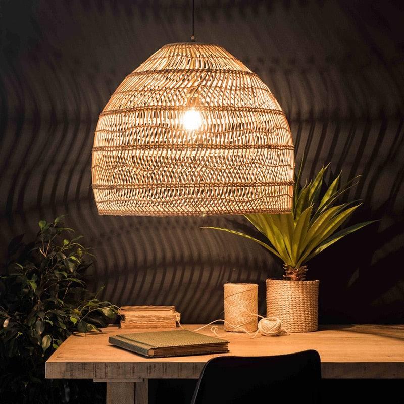 Chinese Style Handmade Rattan Lamp