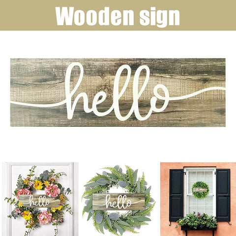 Wooden Hello Sign