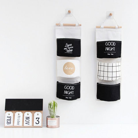 Wall Hanging Storage Bag with 3 Pockets